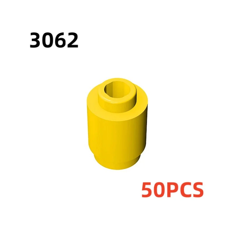 50PCS 3062b 30068 35390 3062 Accessories 1x1 Cylindrical Brick DIY Buildings Blocks Educational Toys City Toy