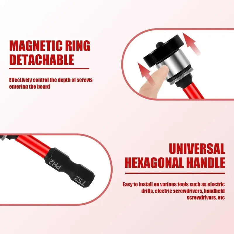 Magnetic Positioning Screwdriver Bits S2 Drywall Screw for Plasterboard Gypsum Board Locating Bit Batch Head Drilling Tools