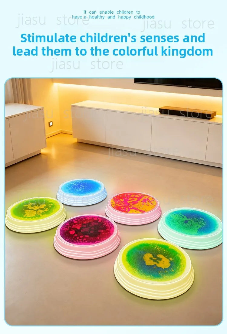 Kids Sensory Training Balance Beam Stepping Stones River Stones Rainbow Light-up Educational Toy for Children Development