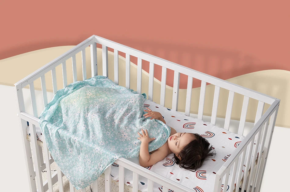 Elinfant 100% Cotton 120*110cm 2 Layers Newborn Baby Bath Towel Wrap Muslin Swaddle Blankets Wholesale Dropshipping
