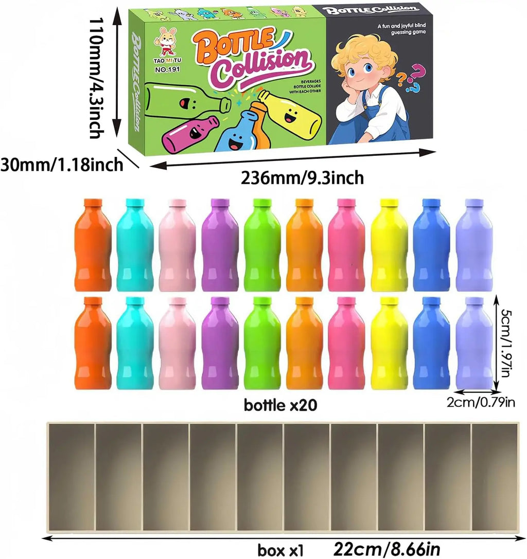 Bottle Color Match Game, an entertaining family board game suitable for children aged 8-12, designed for 2-4 players