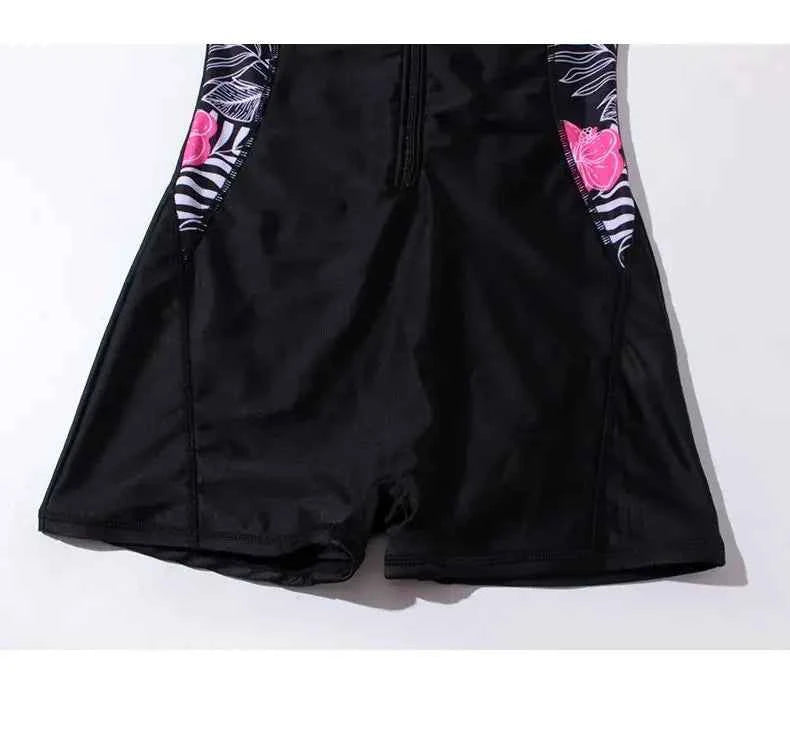 Middle-aged Elderly Mothers Professional Racing One-piece Large-size Swimsuit Women Sports Slim Students Hot Spring Swimsuit