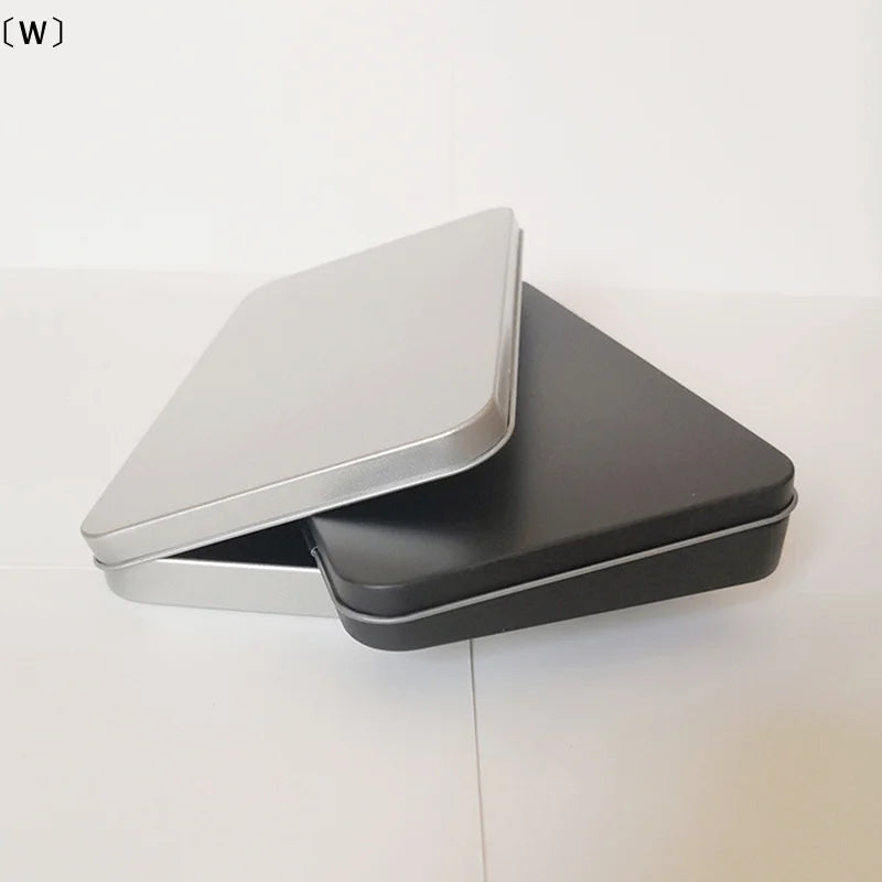 〔W〕Household Iron Storage Box Tin Box Container Empty Hinged Lid Empty Storage Box Candy Card Jewelry Organizer〔Winter1〕