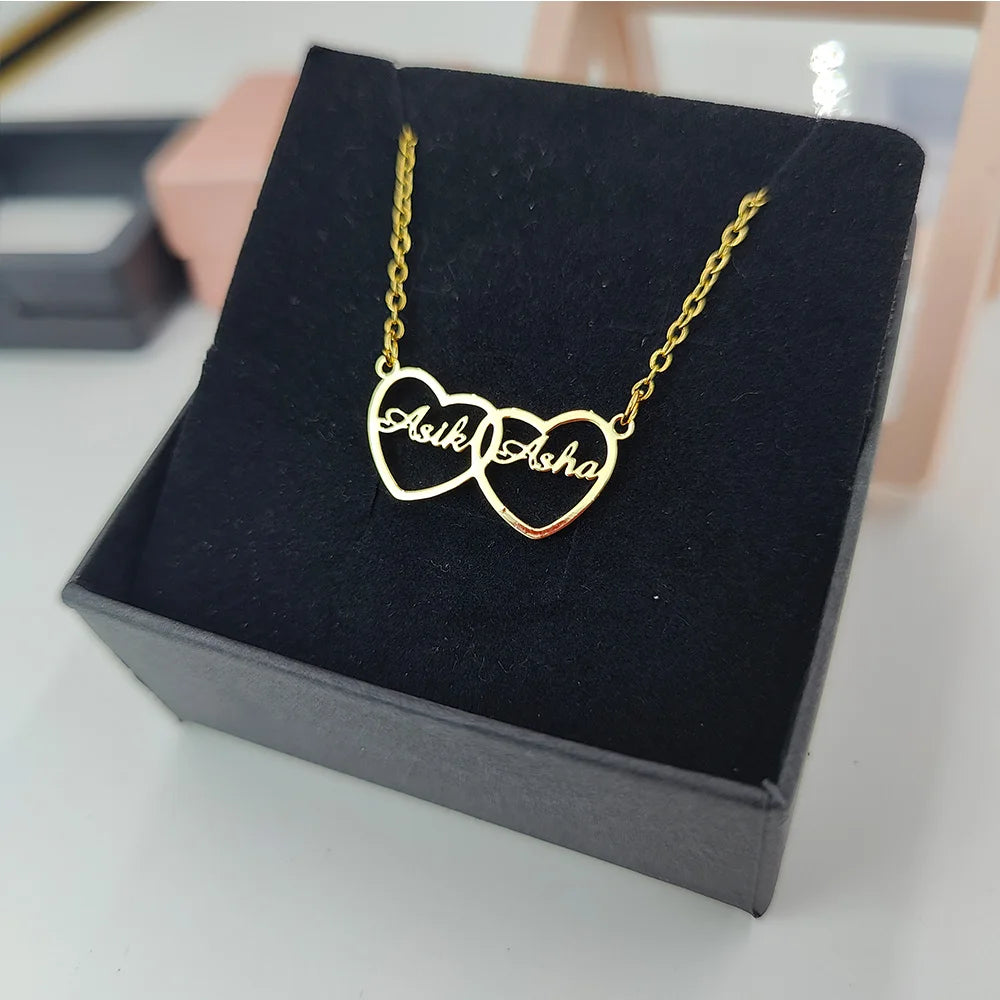 Customized Name Necklaces Personalised for Women Stainless Steel Personalized Necklace Letter Heart Butterfly Pendant Jewelry