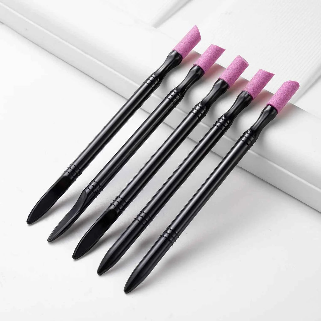1/5PCS Quartz Pen Nail  Cuticle Pushers Nail Polish Manicure Stick Nail Files Grinding Pen Dead Skin Remover for Natural Nail