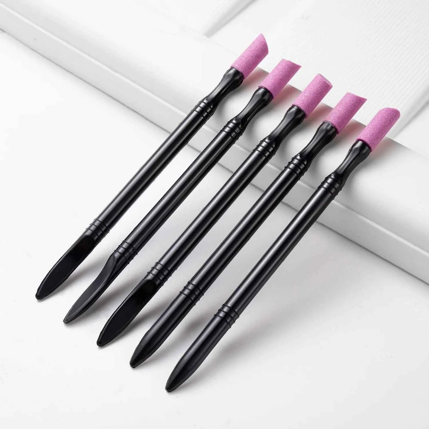 1/5PCS Quartz Pen Nail  Cuticle Pushers Nail Polish Manicure Stick Nail Files Grinding Pen Dead Skin Remover for Natural Nail