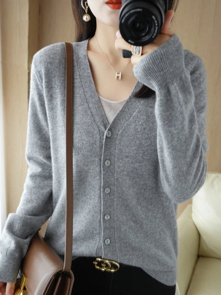 Women Cardigans 2025 Autumn Winter Single Breasted Knitwears Long Sleeve Warm Knit Cardigan Korean Fashion Spring casual Sweater