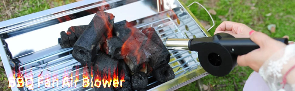 Mini Hand-cranked Air Blower Portable BBQ Grill Fire Bellows Barbecue Fan for Picnic Camping Outdoor Grilling Essentials