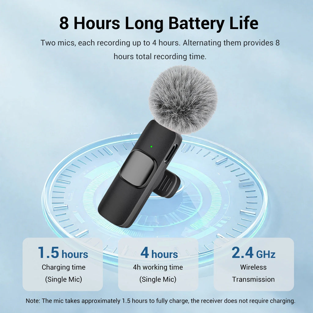 Type-C Port Professional Wireless Lavalier Microphone for Smartphones, Computers, Tablets, Plug and Play