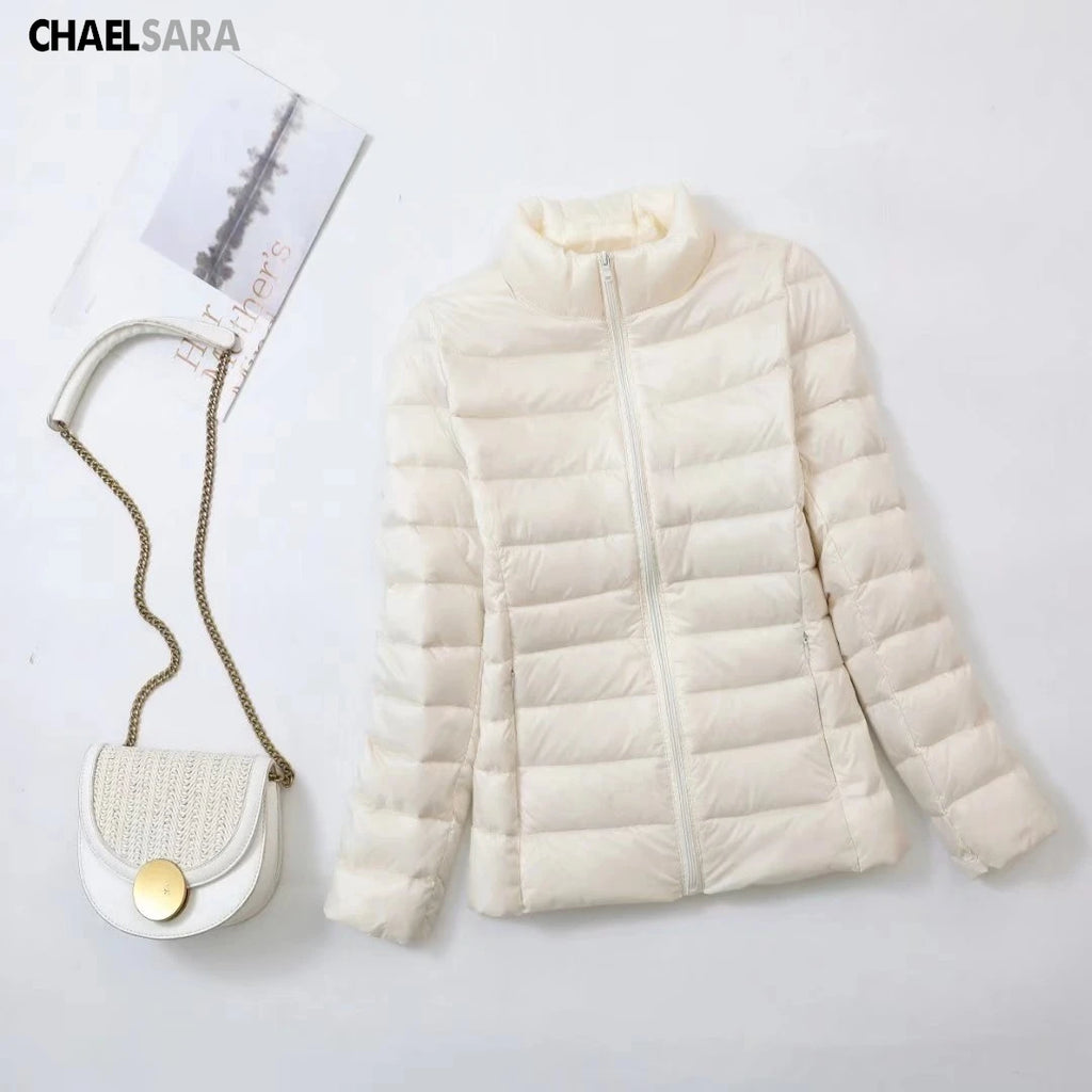 Ultra Light White Duck Down Jacket for Women, Warm Coat for Lady, Female Hooded Parka, Plus Size, 7XL, Autumn and Winter 2024