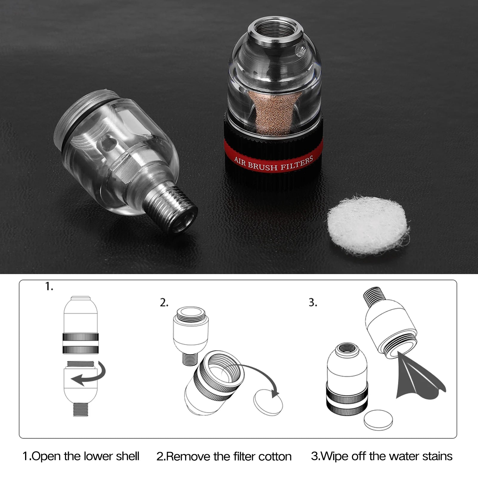 Air Filter Spray Pen Tail Water Air Separator Strainer Little Water Separator Air Brush Filters Spray Pen Auxiliary Utility Too