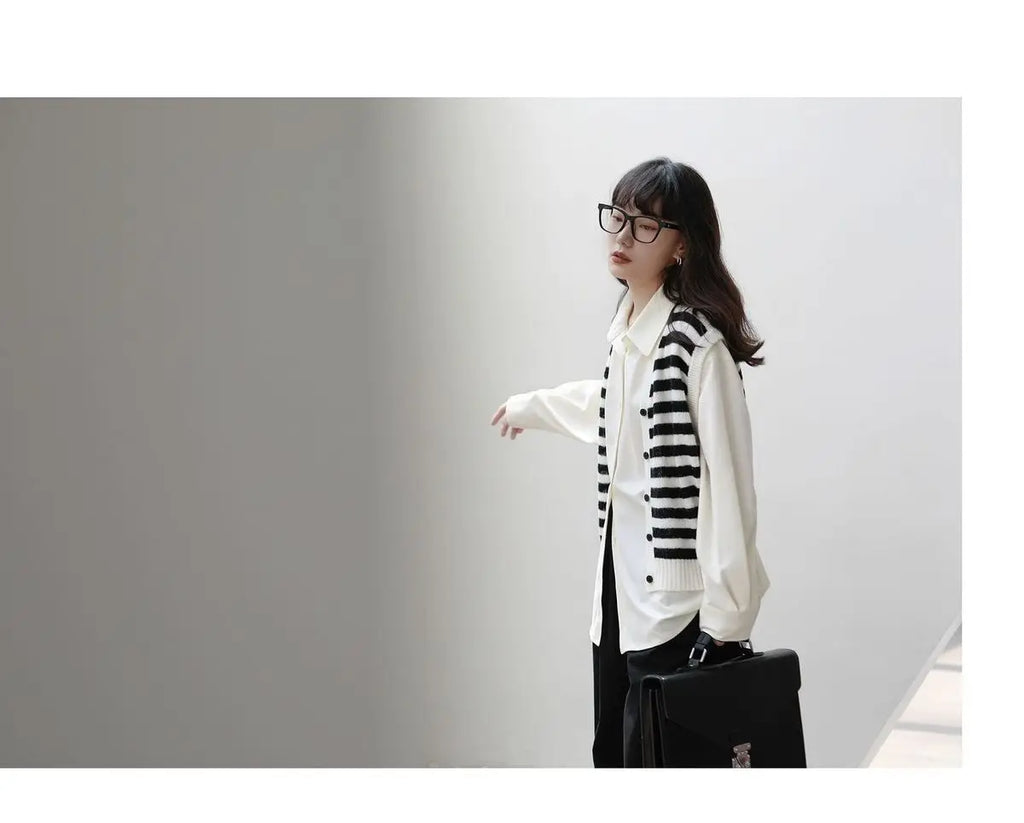 2026 Summer Women's Oversized Long Sleeve Blouse 2026 Summer New Arrival Tie Neck Shirt Loose Fit Office Elegant Fashion