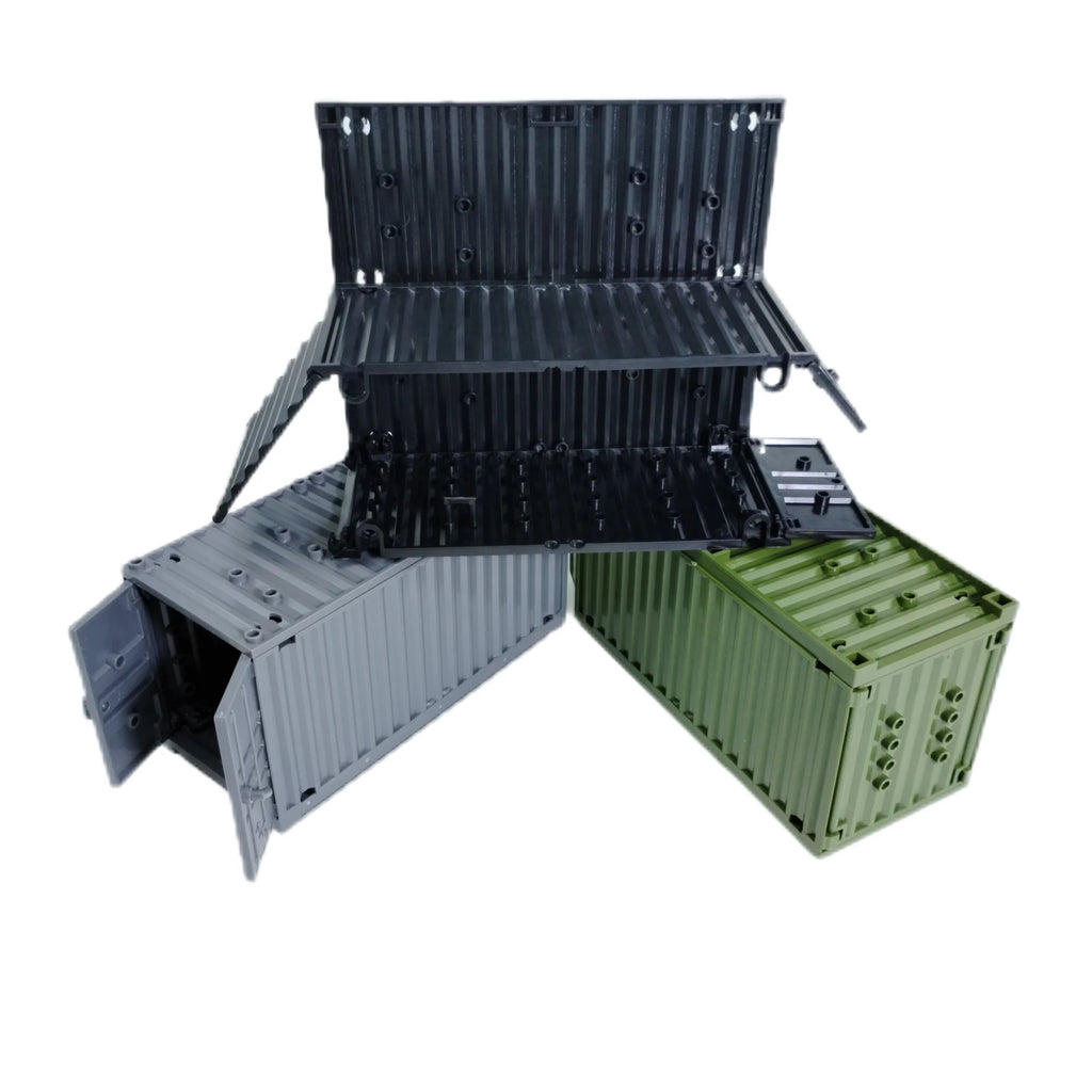 Military Container Model Model Building Blocks MOC Toys  Transformable Technical Bricks Creative DIY Pretend Toys