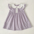 2026 New Summer Sister Clothing 2-6Yrs Kids Princess Flutter Sleeved Dresses Cotton Embroidery Baby Birthday Party Dress