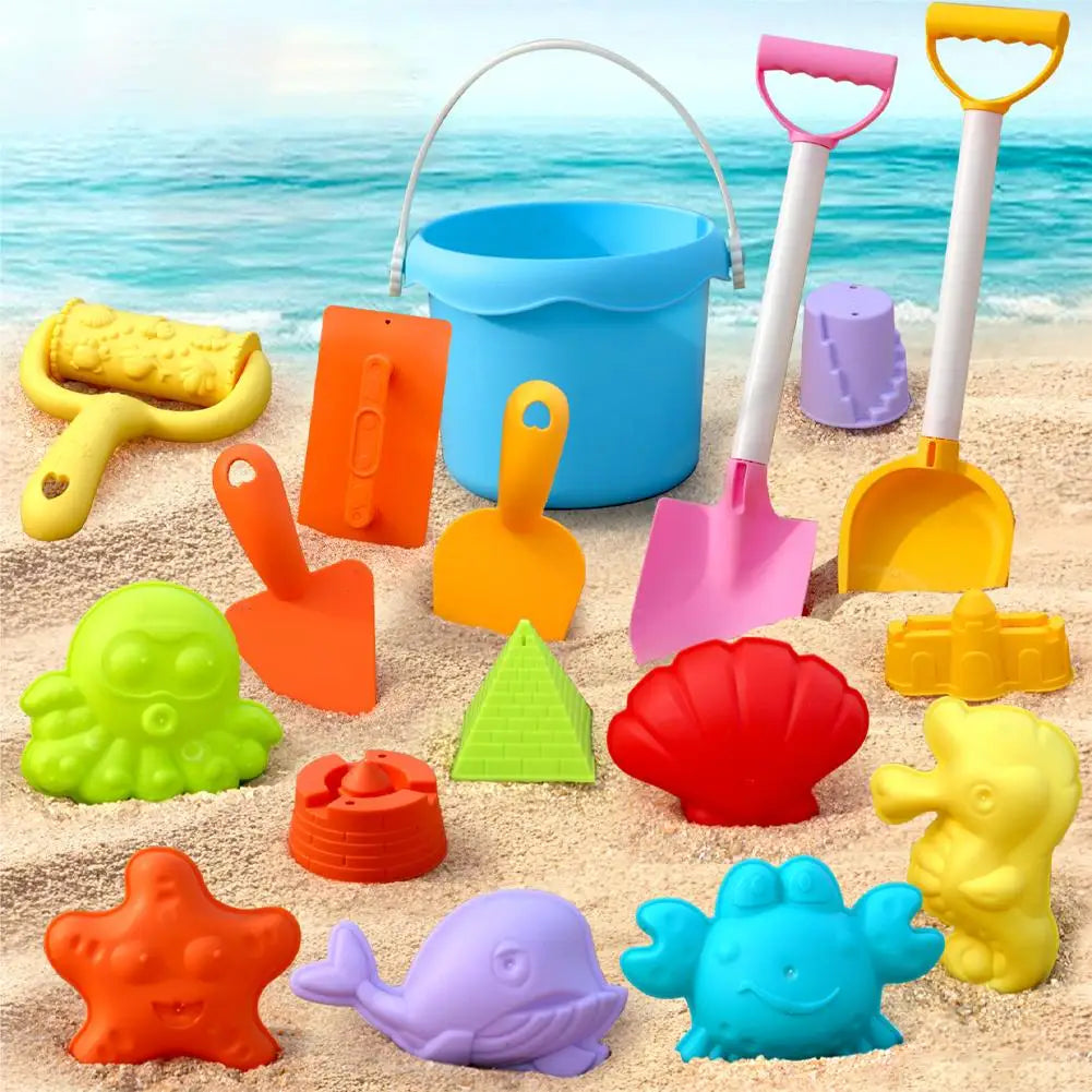 Kids Beach Toy Set Baby Sand & Water Play Kit with Bucket Shovel Rake Watering Can Summer Outdoor Sandbox Tools