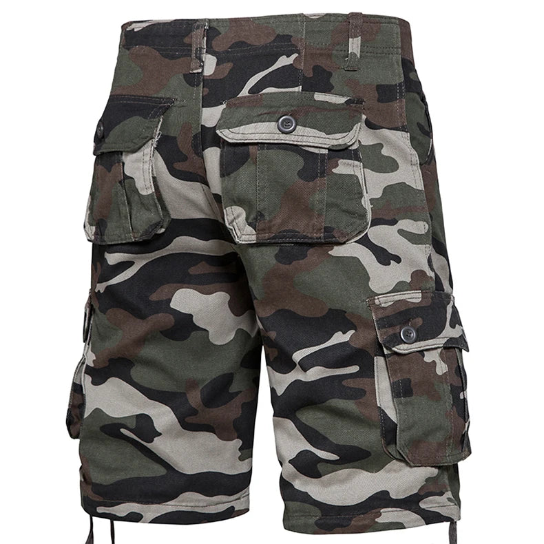 Tactical Cargo Shorts Men Camo Joggers Shorts Casual Outdoor Sports Half Pants Pocket Cotton Breathable Cargo Shorts