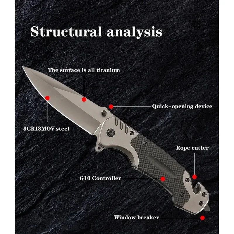 Camping Pocket Knife Outdoor Multifunctional Folding  Defense Knife Outdoor Survival Camping EDC Sharp Knives