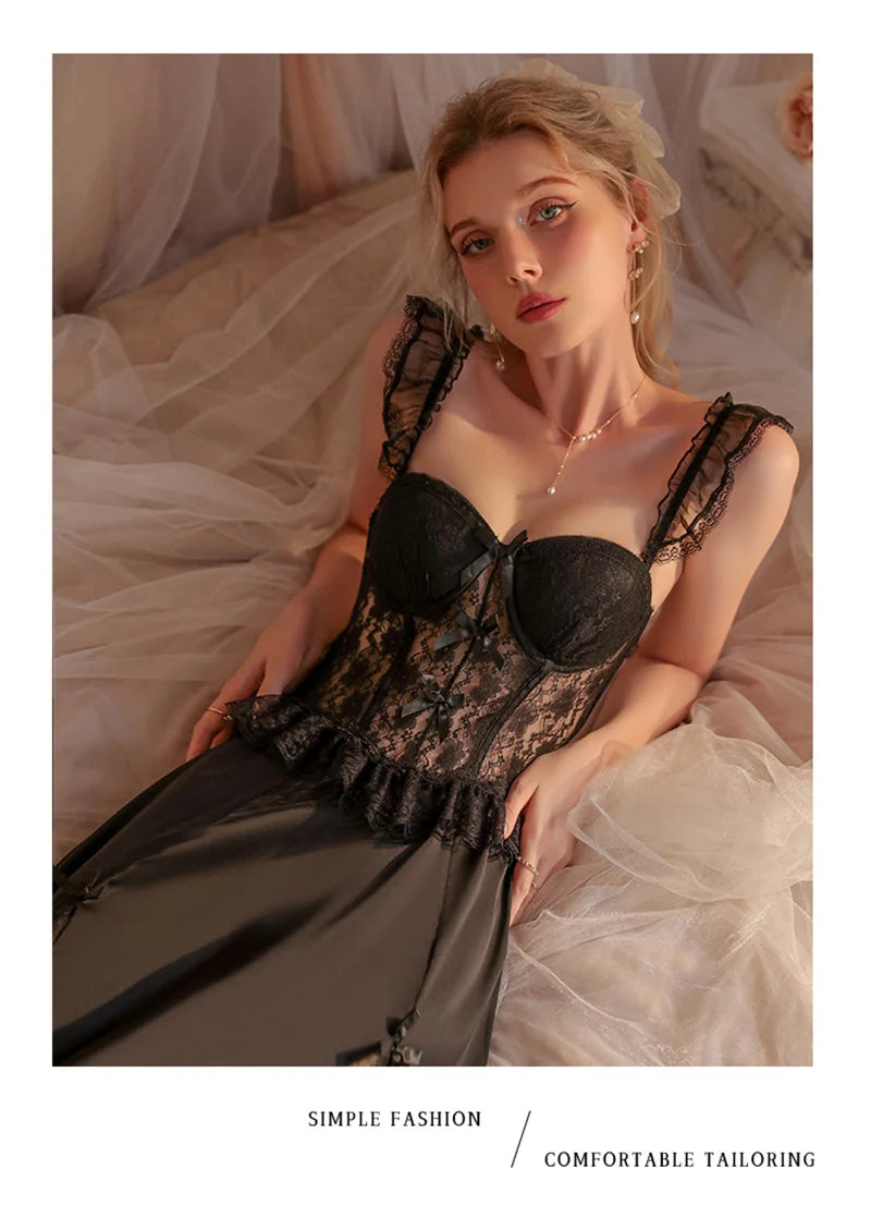 REBEYULIN Brand Sexy Sleepwear Women Dress Solid Casual Suspenders with Pad Pajama Comfortable Breathable Night Women Sleepwear