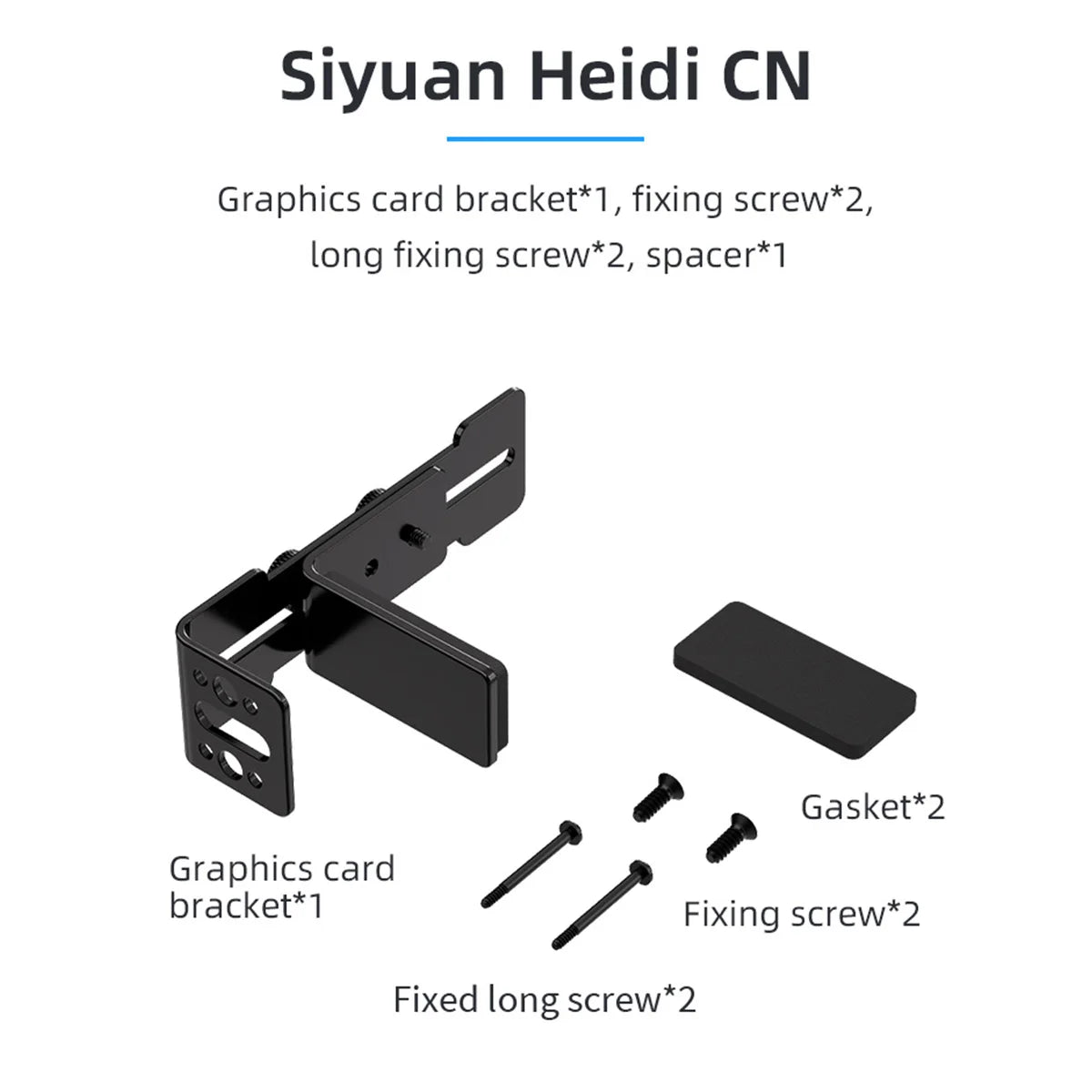 TEUCER  GPU Fan Metal Fixed Support Frame Adjustable Height 6-96mm For RTX Graphics Card Bracket