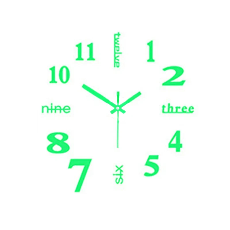 Luminous Wall Clock Digital Clock Wall Stickers Wall Clock For Living Room Home Decor Removable Modern Design Easy To Install