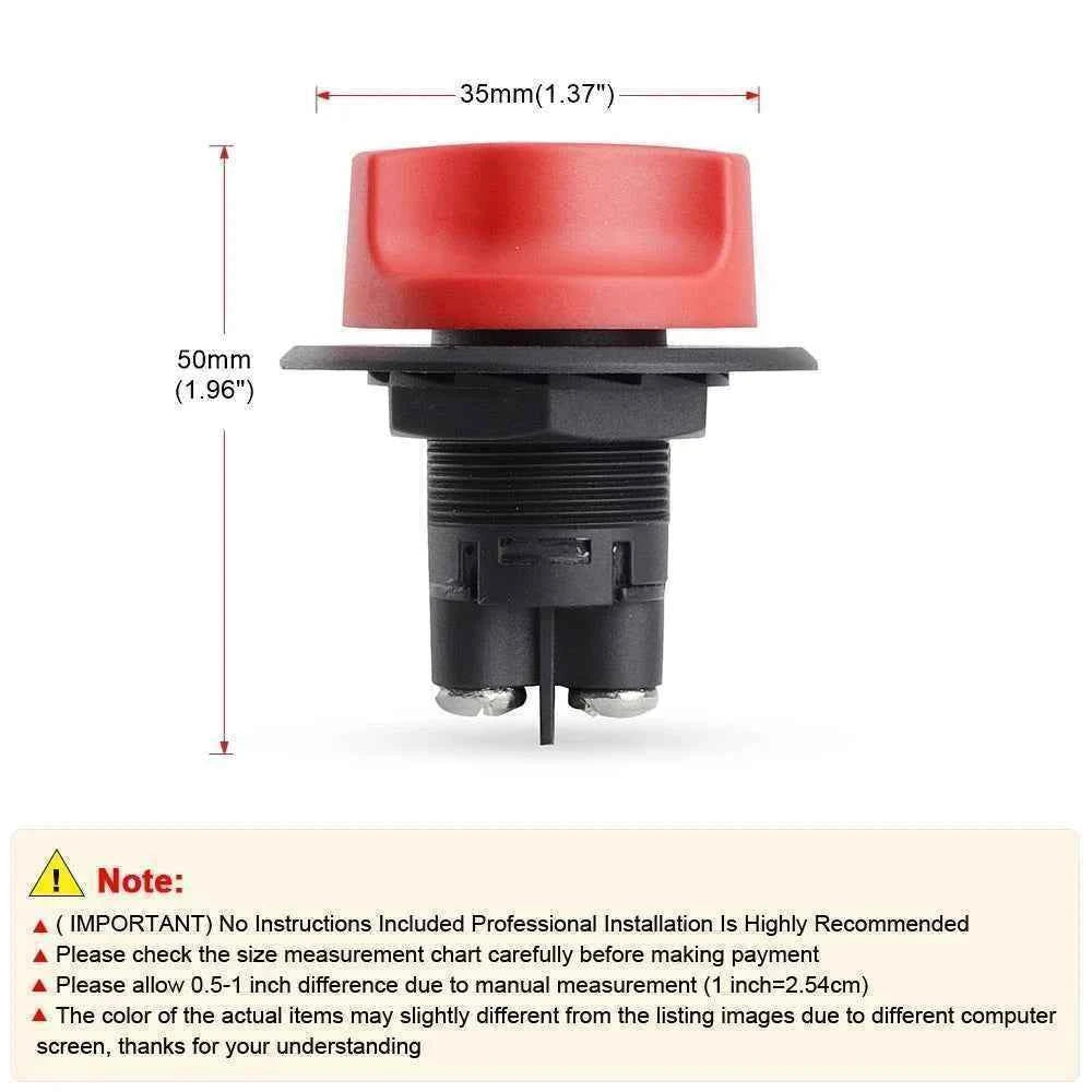 Battery Disconnect Switch Battery Master Power Cut Off Switch  DC 32V 50A 100A 200A 300A Battery Isolator Kill Switches For Car
