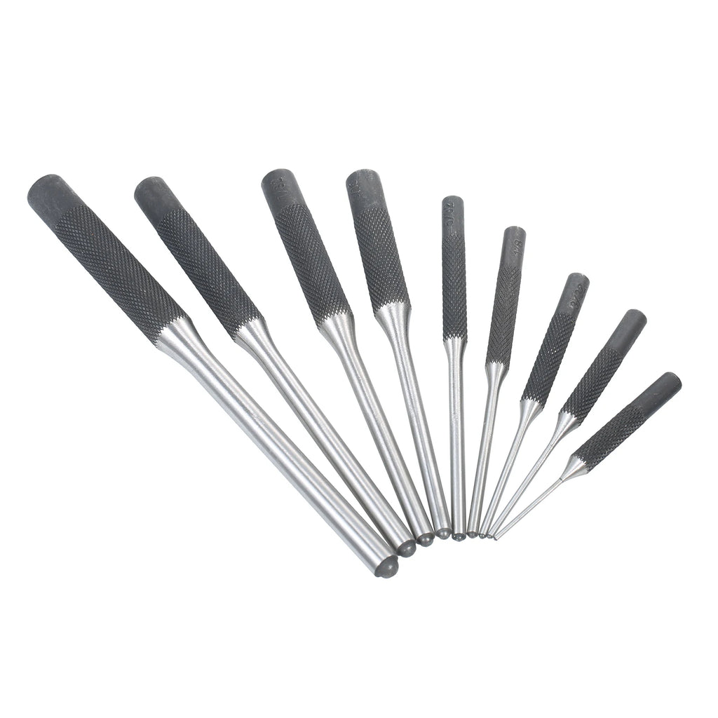 9 Pieces Roll Pin Punch Set Steel Punches Hand Pin Removing Tool with Carrying Case for Jewelers Watchmakers Carpenters