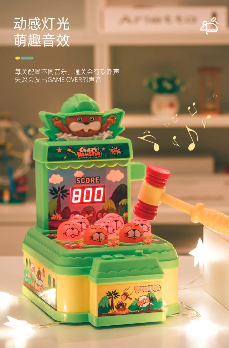 Whack A Mole Challenge Scoring Party Games Toys Electric Two Person Battle Table Games with Lights Music Cartoon Desktop Toys