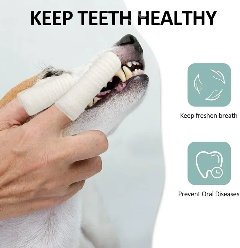 24/12pcs Pet Two-finger Brushing Finger Cots Remove Tartar Cochlear Clean for Cat Dog Toothbrush Oral Care Finger Cover Pet Care