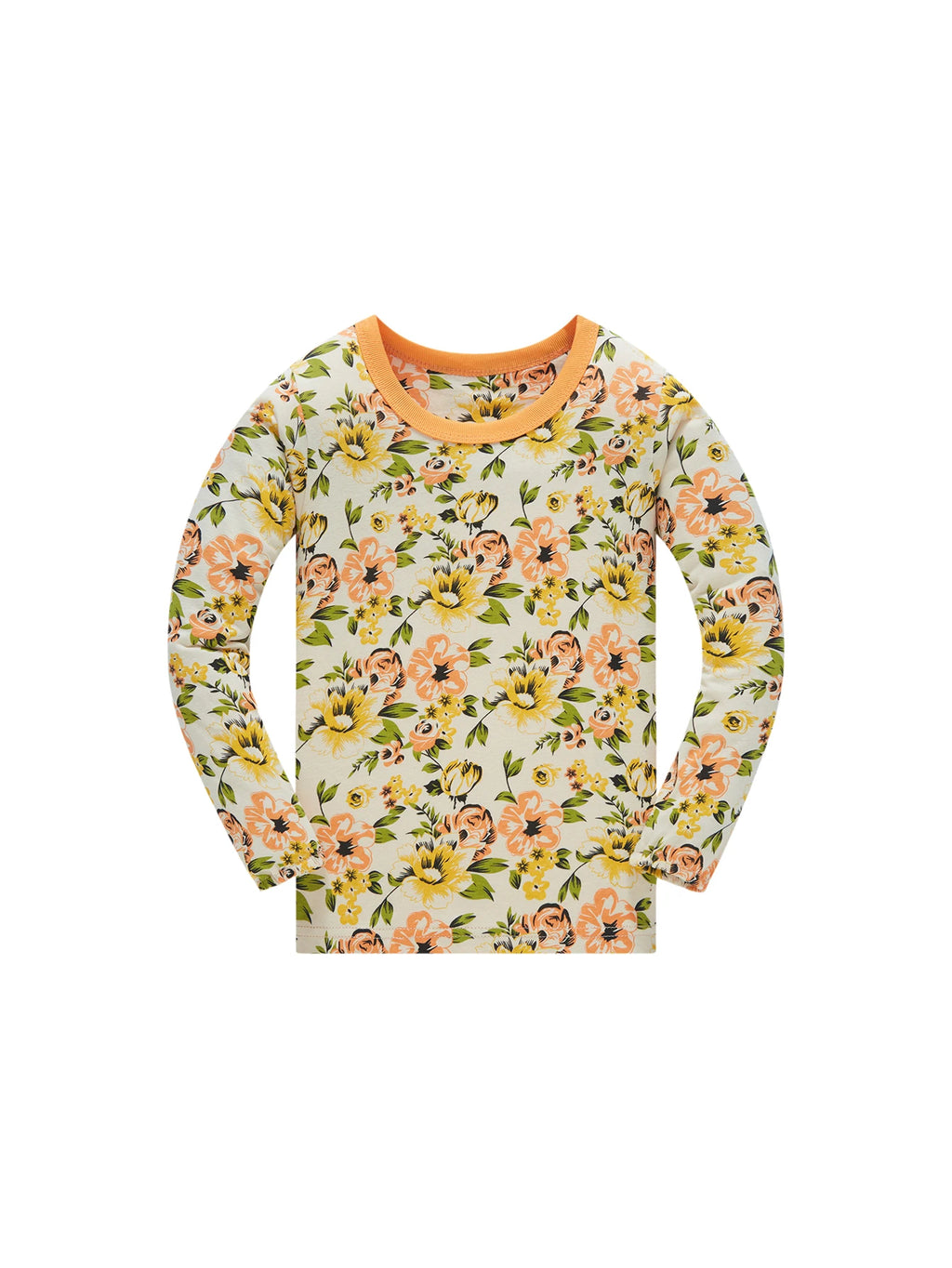 Pajamas Set for Kids 100% Cotton Full Print Flower Soft Girls Nightwear Long Sleeve Comfortable Sleepwear Pjs Age 1-8 Years