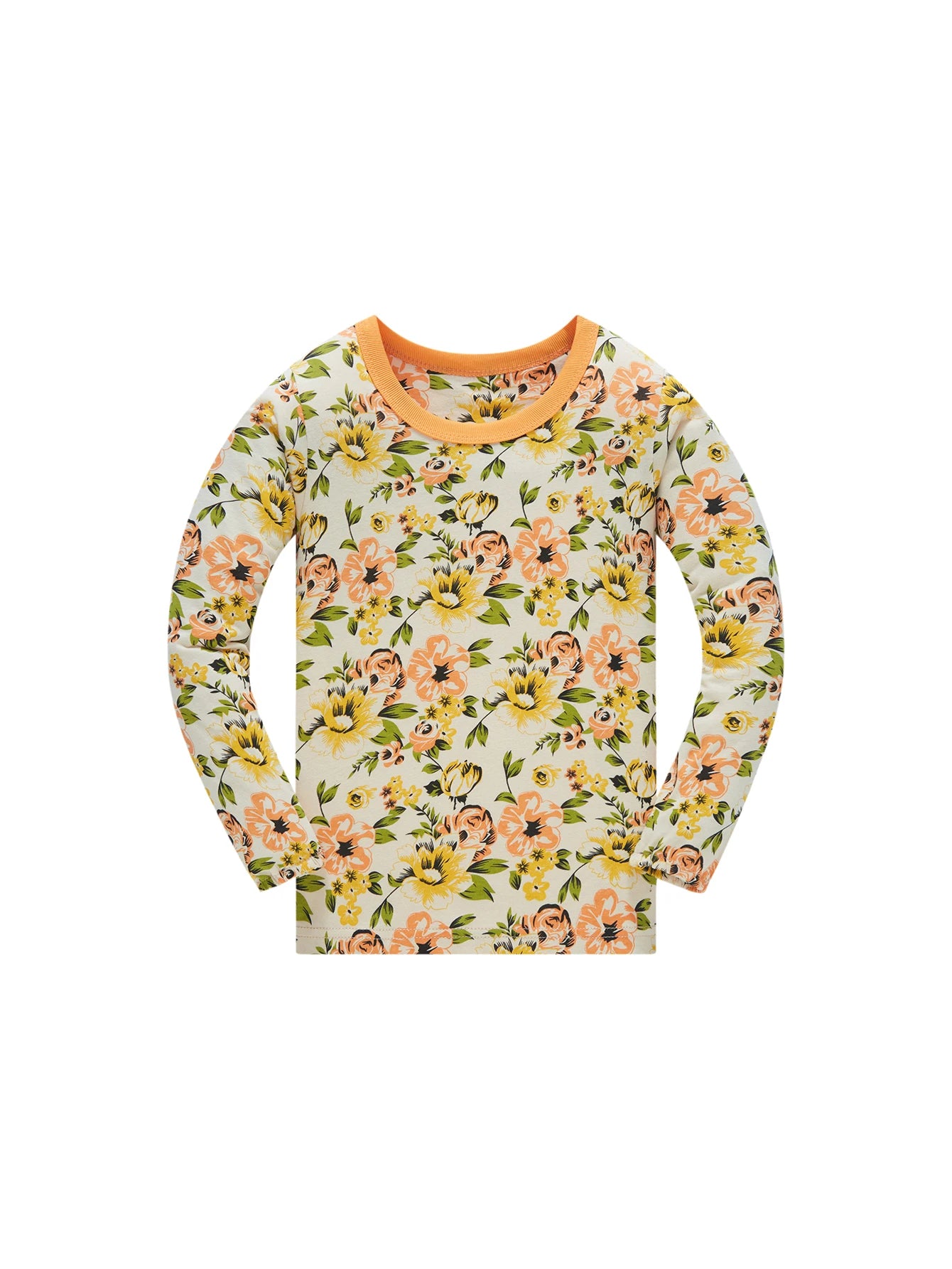 Pajamas Set for Kids 100% Cotton Full Print Flower Soft Girls Nightwear Long Sleeve Comfortable Sleepwear Pjs Age 1-8 Years