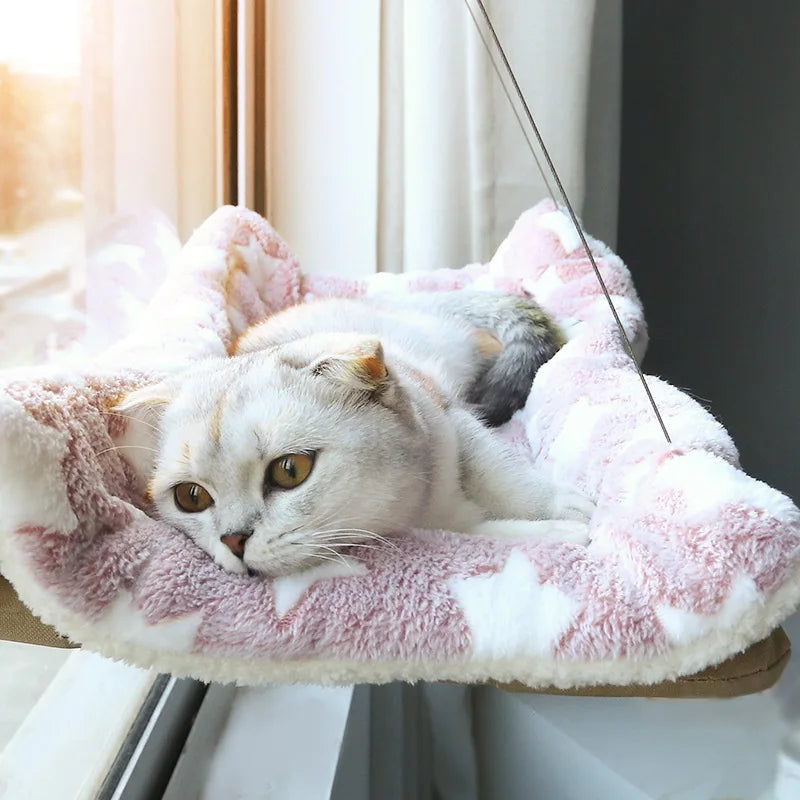 New Pet Cat Hammock Hanging Cat Bed Bearing 20 kg Comfortable Sunny Window Seat Kitten Rock Climbing Frame Pet Supplies