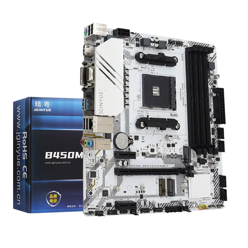 ARGB M-ATX Motherboard Classic AMD B450 4 DDR4 Memory AM4 Mainboard M.2 NVME (Supports Ryzen 5500 5600 5600G CPU) Full New