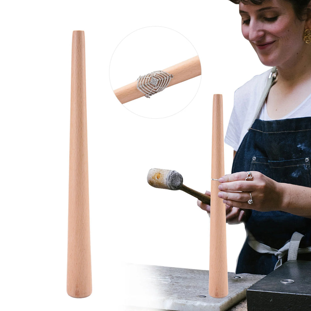 Wood Mandrel Stick Tool for Finger Ring Jewelry Making and Rings Forming Polishing for Jeweler