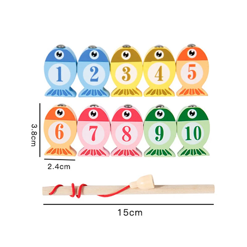 Kids Wooden Fishing Game Toy Gifts Early Education Alphabet Numeric Cognitive Toys Children Interactive Games Toys for Gifts