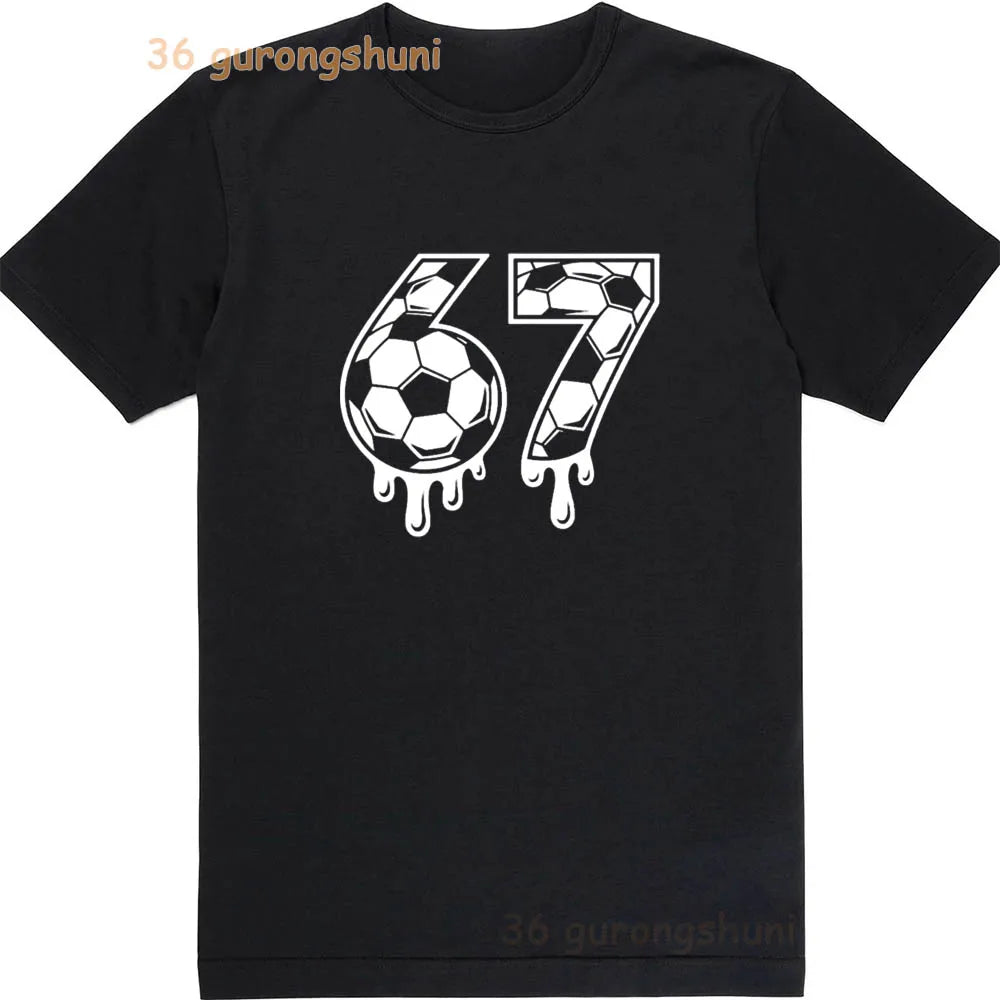 Children 67 print Clothes Kids black T Shirt For Boys Shirts baby T-shirts 6 7 summer Tops For Girl clothing boy Short Sleeve