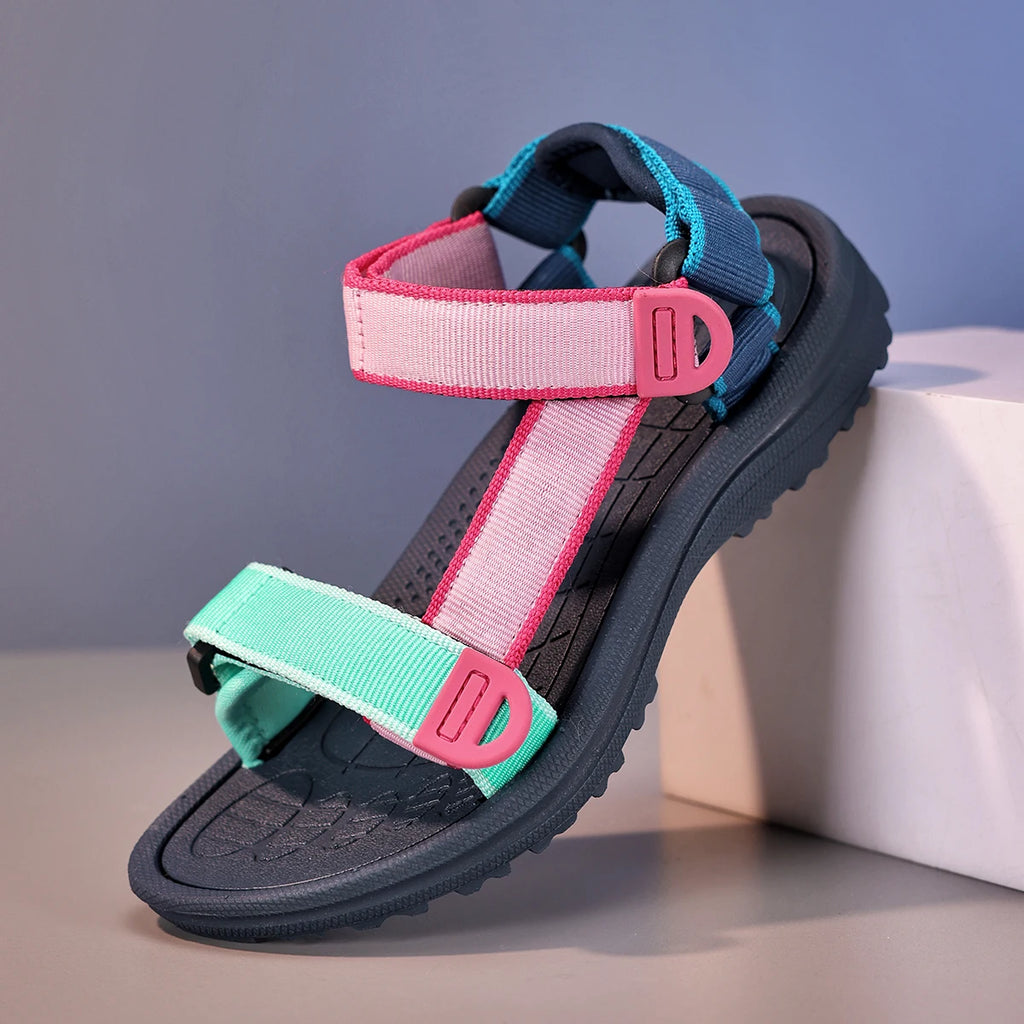Summer Children Sandals Girls Boys Breathable Sports Running Non-Slip Soft Green Outdoor Beach Kids Casual Waking Sandals Shoes