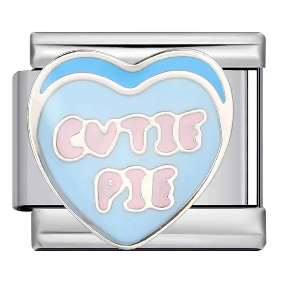 New Arrivals Y2K Classic Blue Loving Heart Demon's Eye Starry Sky Italian Link Fit 9mm Stainless Steel Charm Bracelet DIY Making