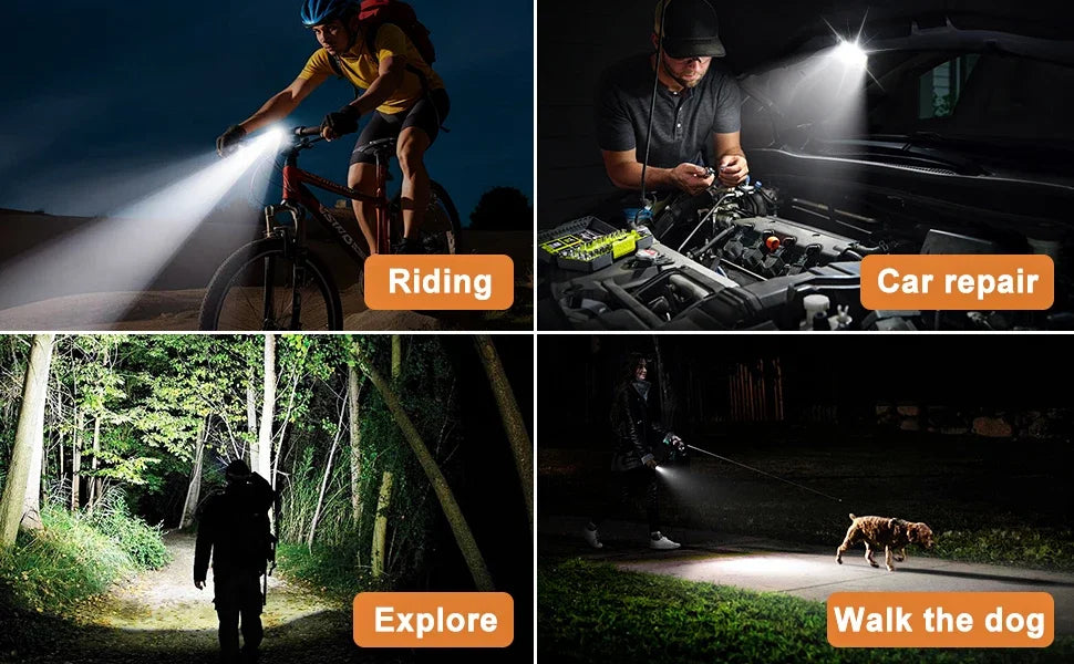 Powerful COB LED Flashlight Keychain USB Rechargeable Hanging Portable Flashlight Waterproof Keyring Camping Walking Pocket Lamp