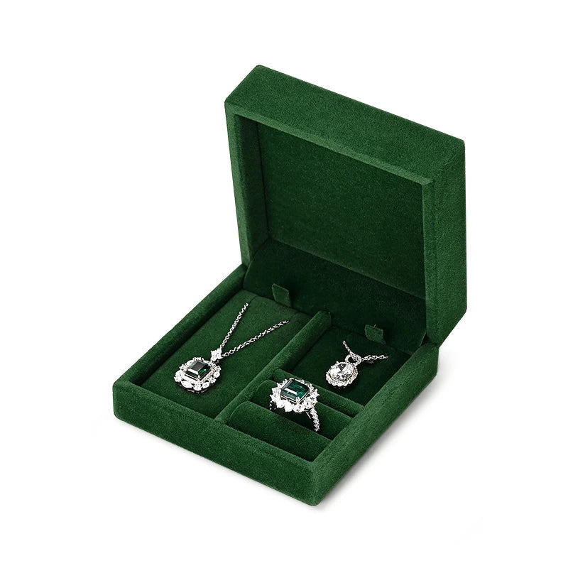 Oirlv Portable Velvet Jewelry Box Ring Box Necklace Pendant Storage Box Jewelry Accessories Wedding Gift Box Jewelry Organizer