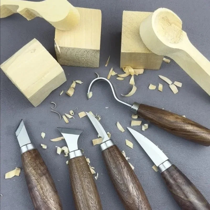 5pcs/Set Tools for Wood Carving Chisel,Woodworking Cutter Hand Tool Set,Professional Wood Carving Knife DIY Peeling Woodcarving