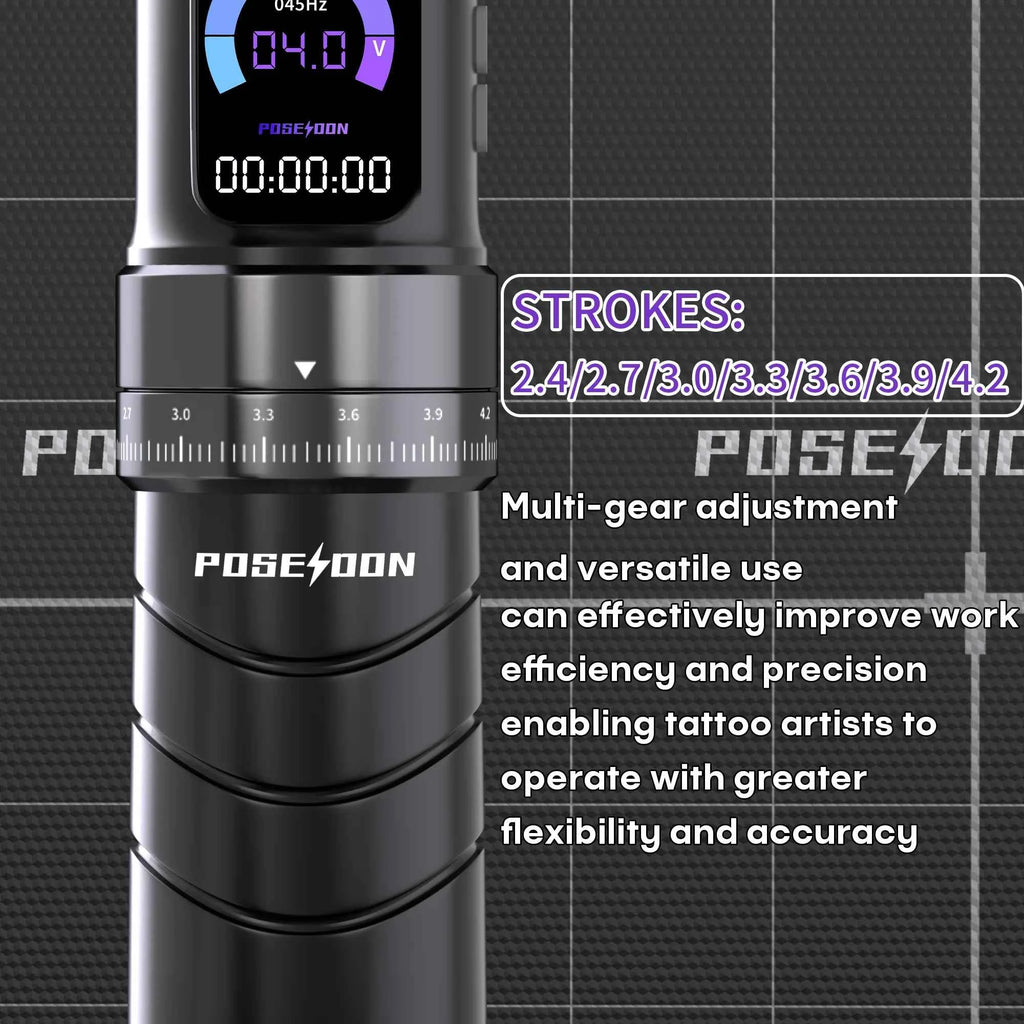 POSEIDON Tattoo Kit Professional Tattoo Pen Kit For Permanent Makeup Tattoo Machine Kit Wireless Power Supply Tattoo Gun Kit