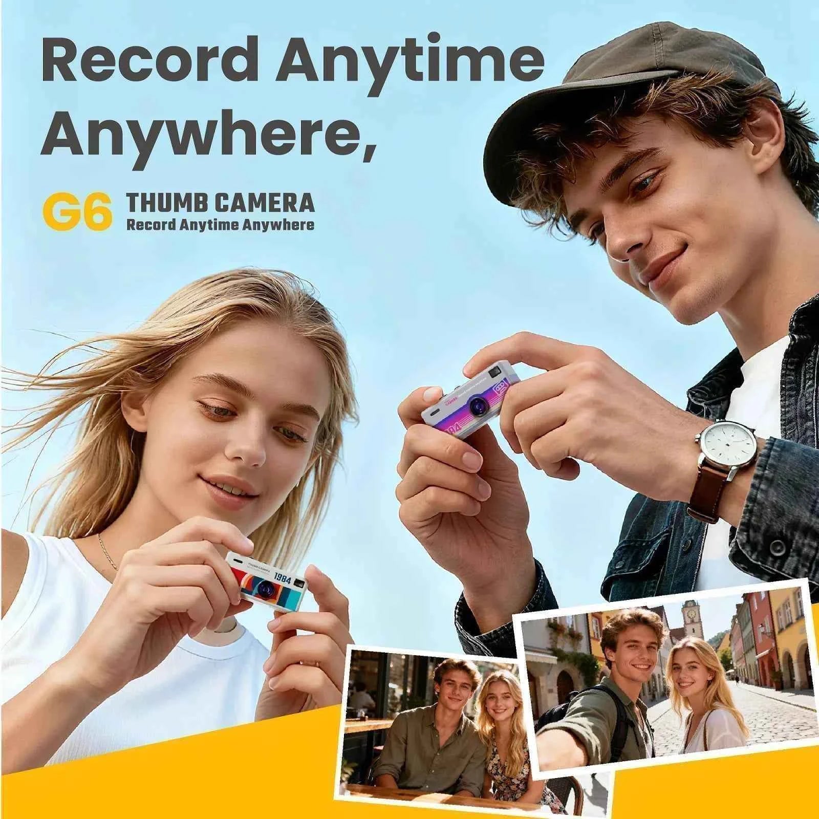 Thumb Camera 1080P FHD, 130° Wide-Angle Lens with AF Autofocus & Fill Light, Portable Mini Camera with TFT LCD Screen mini CCD