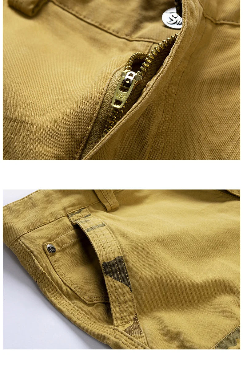 Summer New Tooling Shorts for Men American Style Trendy Loose Cargo Shorts Casual All-match Straight Cotton Short Pants