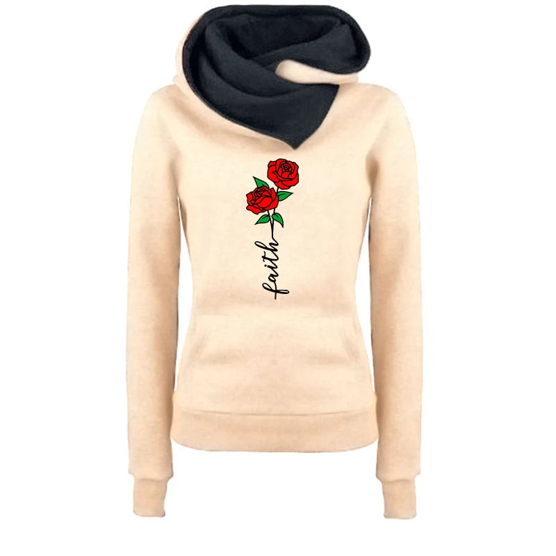 Beautiful flowers Printied Womens Hoodies Casual Versatile Sweatshirts  Jogging Fashion Pullovers Street Hot Sales Tops Clothing