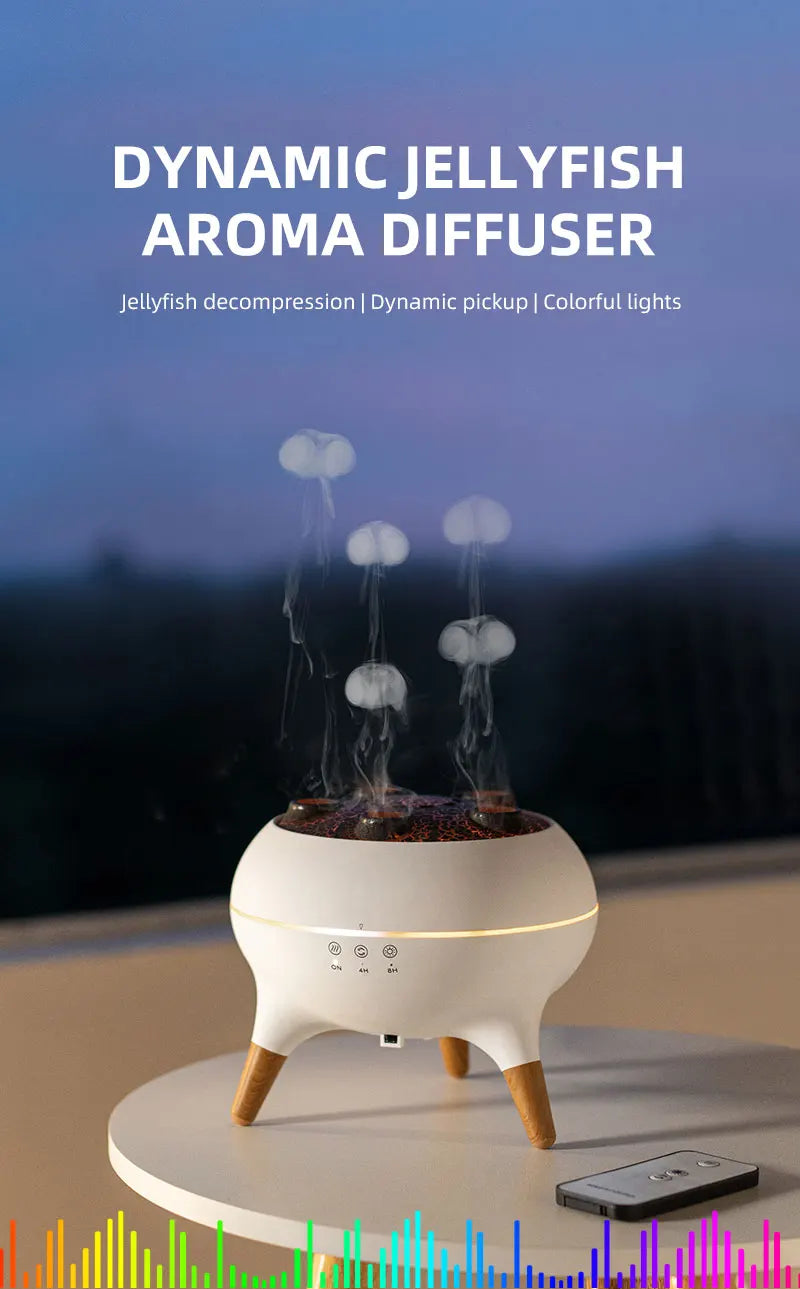 Jellyfish Aroma Humidifier Aromatherapy Diffuser Creative Ultrasonic Essential Oil Diffuser Remote Control Mist Humidifier
