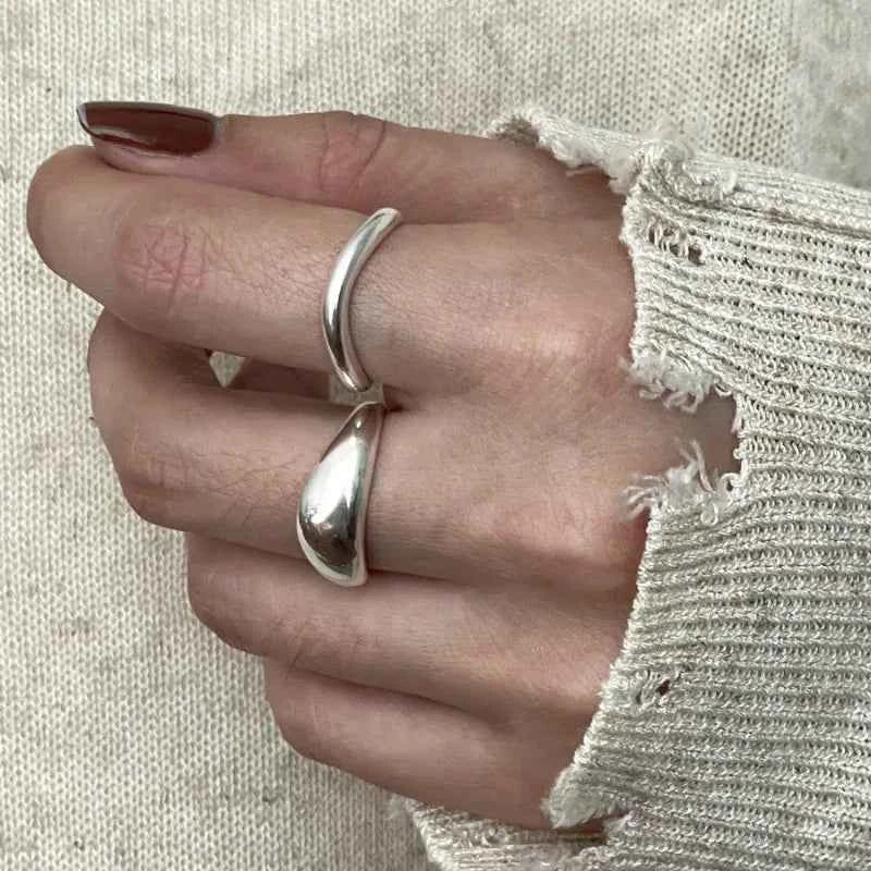 VENTFILLE 925 Sterling Silver Irregular Ring for Women Geometry Versatile Minimalism  Accessories Jewelry Gift Dropshipping