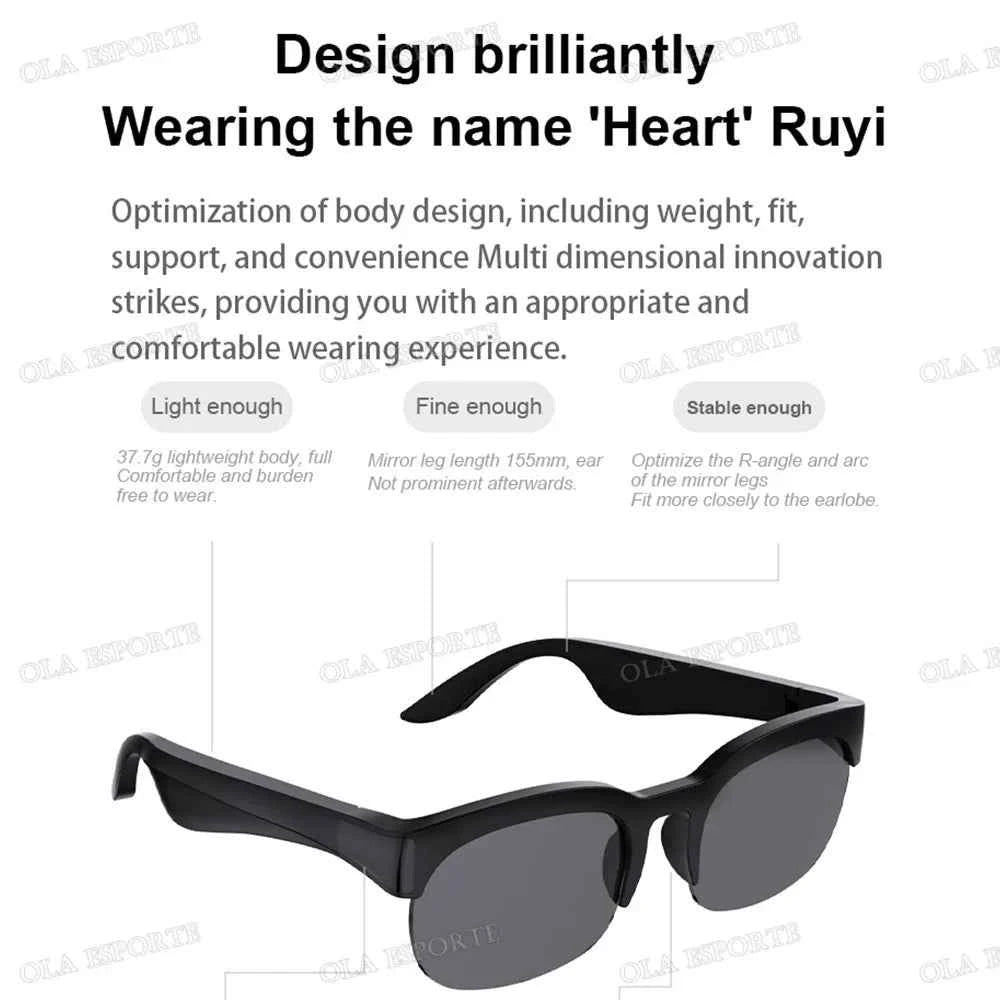 New Camera Control Smart Glasses 2025 Music Sunglasses Headphones Wireless Bluetooth Call Headset HIFI Audio glasses For Android