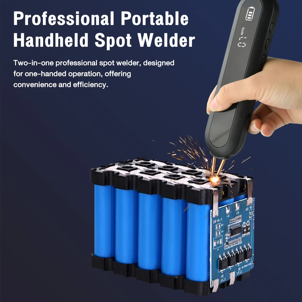 Handheld small portable 12 level and 9-level LED lighting adjustable 18650 lithium battery DIY kit spot welding machine