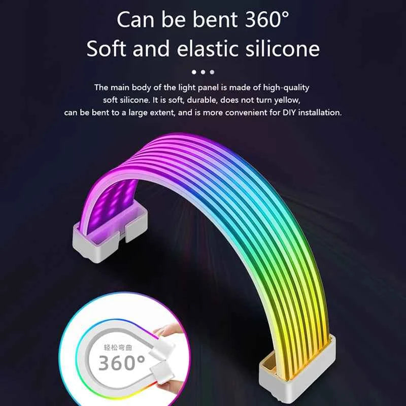 Computer Case Bendable ARGB Light Board,Suitable For Graphics Card 24pin/8pin/2x8pin/12VHPWR/Motherboard Decorative light strip