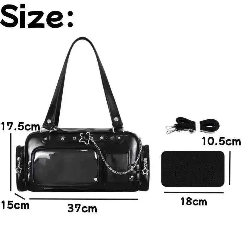 Star Chain Y2k Harajuku Shoulder Itabag Blue Lolita Girl Pain Bags Transparent Japanese Crossbody Bag New Concert Korean Handbag